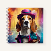 Beagle en costume vibrant