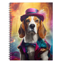 Beagle en costume vibrant