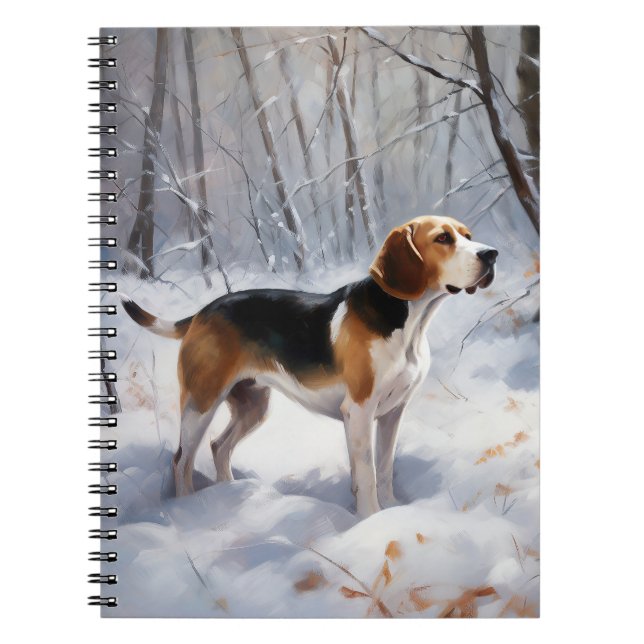 Carnet Beagle Laisser Neige Noël (Devant)