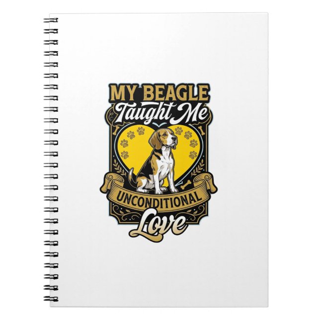 Carnet Beagle m'a appris l'amour inconditionnel Chien Cœu (Devant)