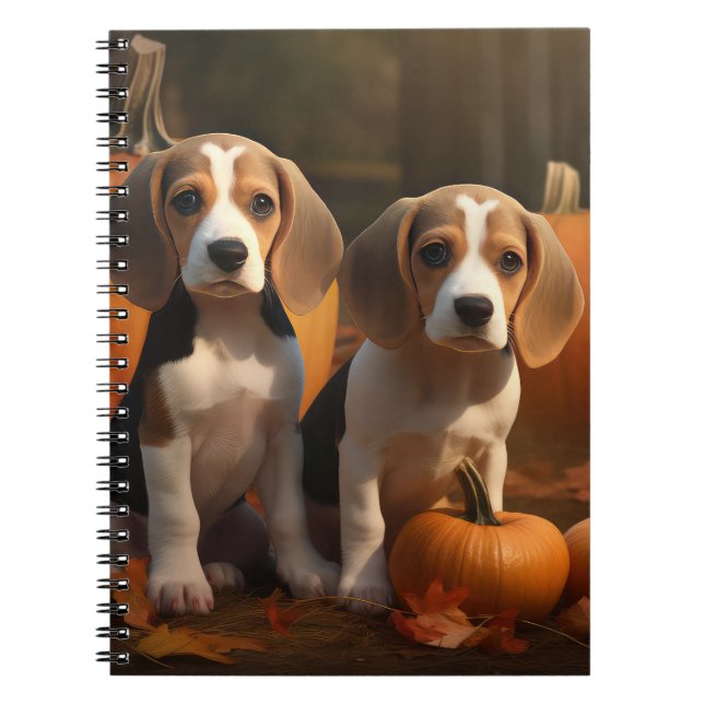 Carnet Beagle Puppy Automne Citrouille de plaisir (Devant)