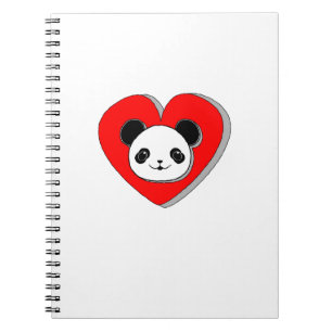 Carnet Bear Panda Et Dessin De Coeur Rouge