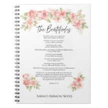 Béatitudes de l'Écriture florale aquarelle rose