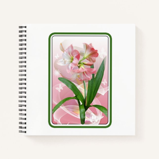 Carnet Beau Amaryllis Floral À Thème Floral (Devant)
