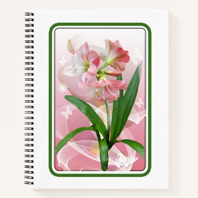Carnet Beau Amaryllis Floral À Thème Floral (Devant)
