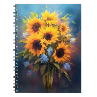 Carnet Beau bouquet de tournesols Elégant botanique