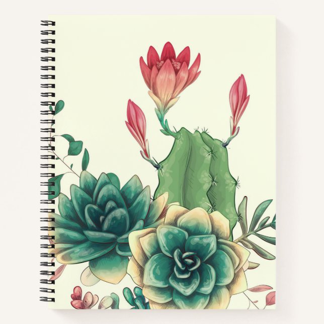 Carnet Beau Cactus À Fleur (Devant)