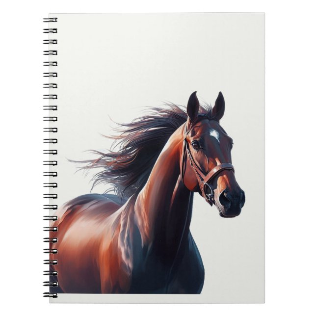 Carnet  Beau Cheval Brun Amoureux des Chevaux  (Devant)