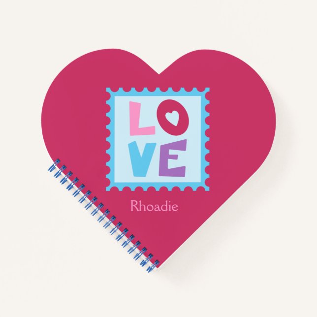 Carnet Beau Coeur rose En Forme (Devant)