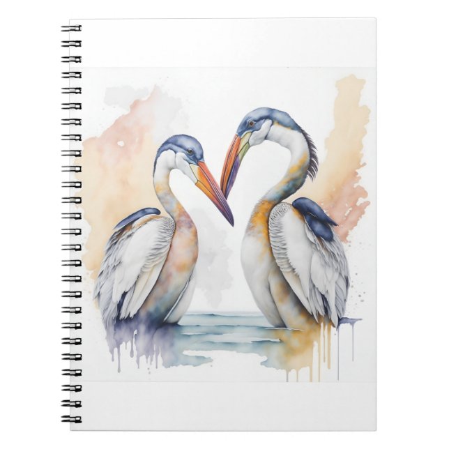 Carnet Beau Couple pélican, Obligations d'amour pélicans (Devant)