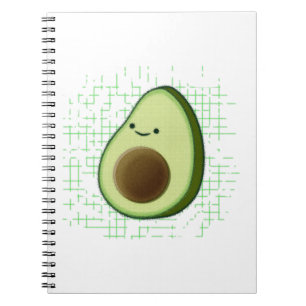 Carnet Beau Dessin Avocado Sur Un Arrière - plan Distress