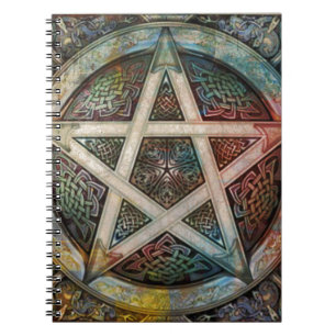 Carnet Beau et coloré pentagramme païen