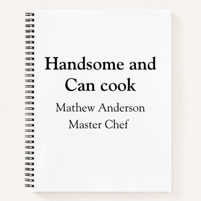Carnet Beau et peut cuisiner ajouter nom master chef date (Devant)