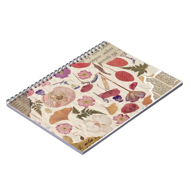 Carnet Beau Floral Pressé (Côté gauche)