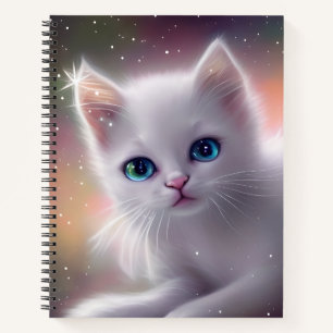 Carnet Beau Imaginaire blanc Fluffy Chat