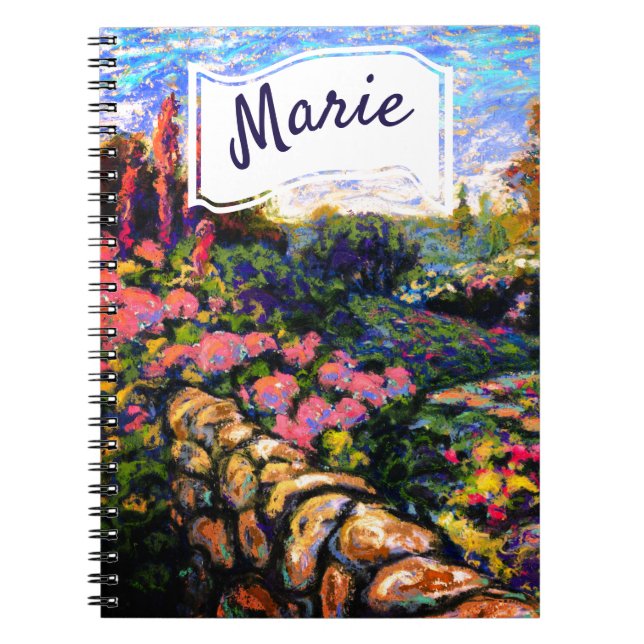 Carnet Beau jardin omniseasonal avec votre nom (Devant)