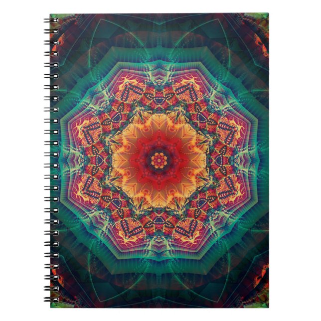 Carnet Beau kaléidoscope à fleurs multicolores motif (Devant)