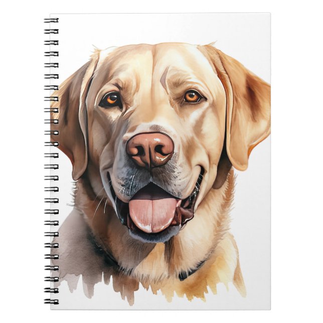 CARNET BEAU LABRADOR JAUNE RÉCUPÉRER CHIEN (Devant)