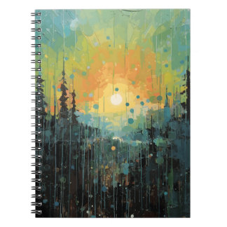 Carnet Beau lever de soleil sur le paysage de montagne