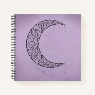Carnet Beau Mandala Crescent Moon Design Motif