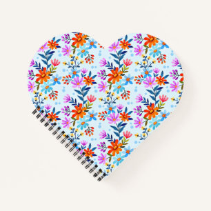 Carnet Beau motif de fleurs et de feuilles