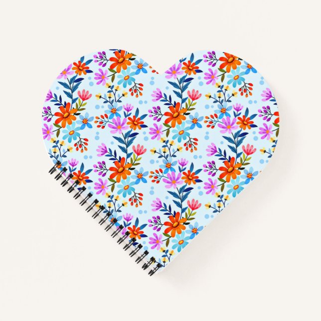Carnet Beau motif de fleurs et de feuilles  (Devant)