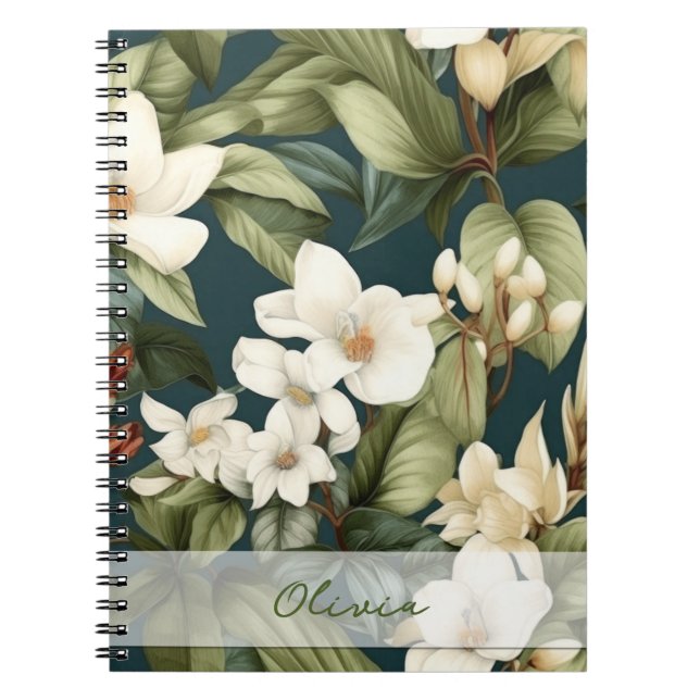 Carnet Beau motif floral classique (Devant)