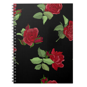 Carnet Beau motif floral vintage transparent avec ros