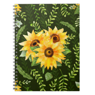 Carnet Beau motif transparent avec tournesol brillant h