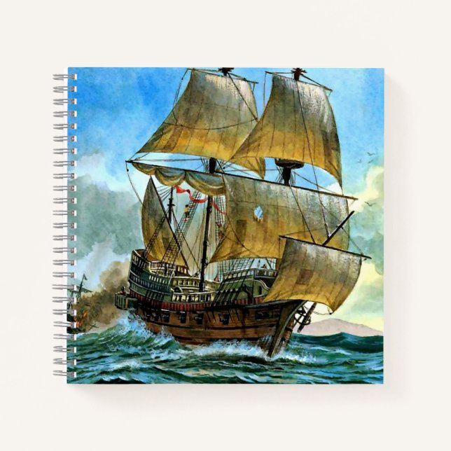 Carnet beau navire à quatre mâts (Devant)