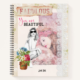 Carnet Beau nom Scrapbook dentelle PopArt