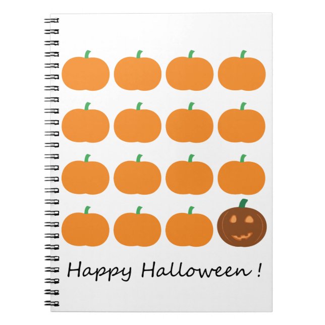 Carnet Beau Patch Citrouille Halloween (Devant)