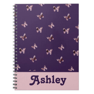 Carnet Beau Pink Satin Papillon Motif animal