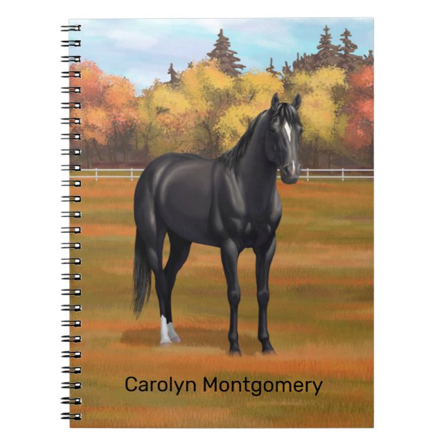 Carnet Beau Stallion Cheval du Quartier Noir (Devant)