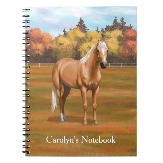 Carnet Beau Stallion Cheval Palomino Quarter (Devant)