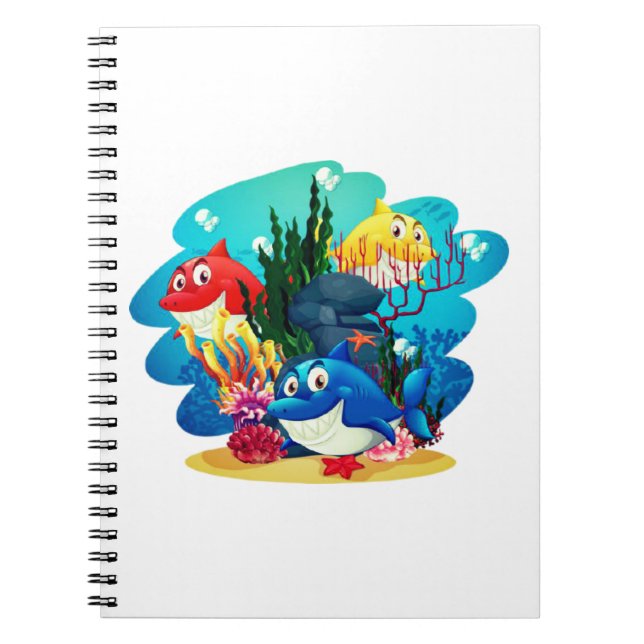 Carnet Beaucoup de requins sous-marins Cartoon-23986 (Devant)