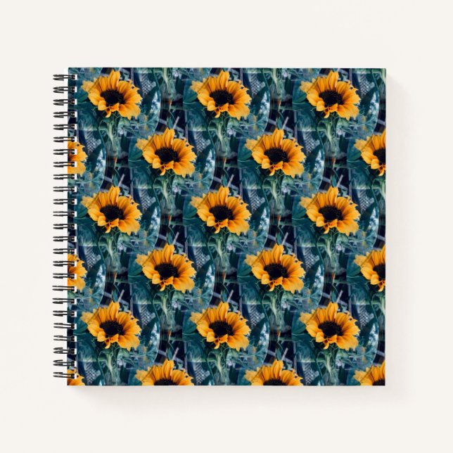 Carnet Beaucoup de tournesols ensoleillés.... (Devant)