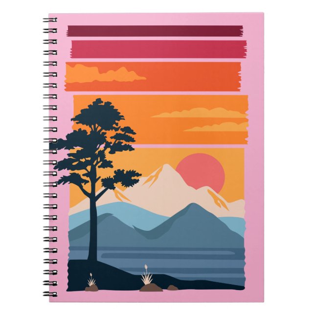 Carnet Beauté de la nature au coucher du soleil sur une m (Devant)