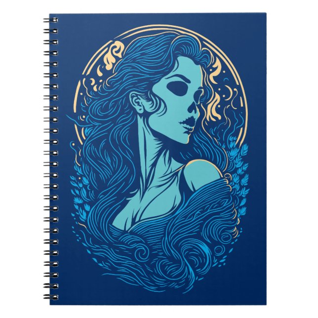 Carnet Beauté du crâne Portrait gothique féminin (Devant)