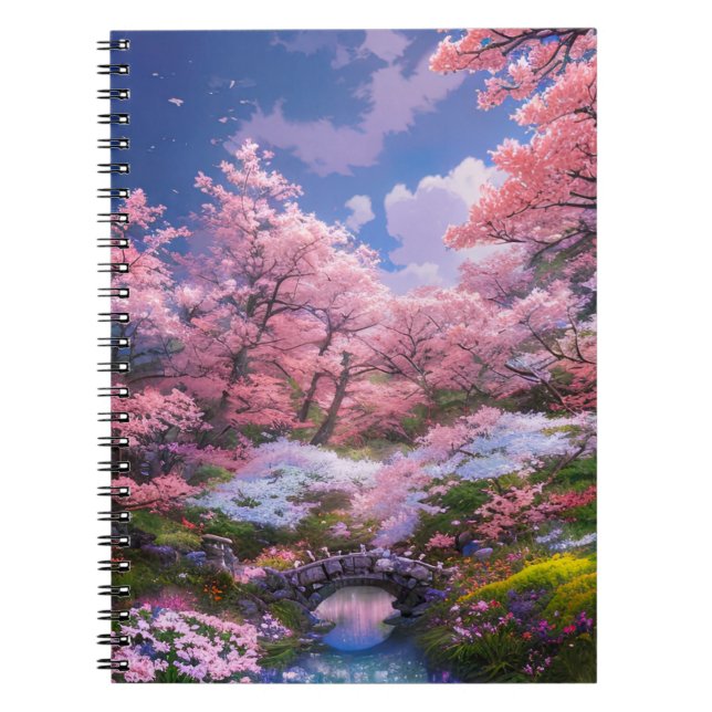 Carnet Beauté du ruisseau et du pont Sakura (Devant)