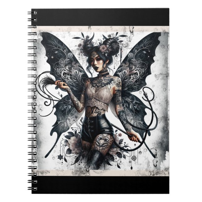 Carnet Beauté foncée Gothique asiatique Fée Tatouages & W (Devant)