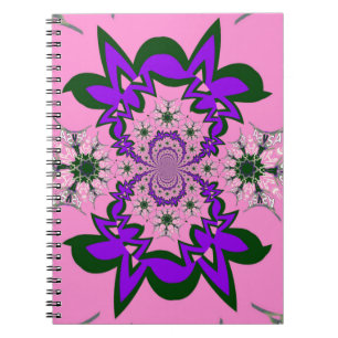 Carnet Beautiful baby pink floral purple shade motif mono