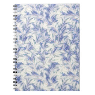 Carnet Beautiful Blue Vintage Style Leaf Spiral Notebook
