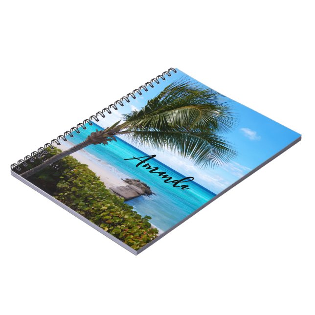 Carnet Beautiful Tropical Beach Breezy Palm Tree (Côté gauche)