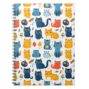 Carnet Beaux chats kawaii, jouer avec des jouets blanc ba