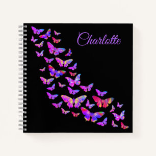 Carnet Beaux papillons motif ajouter votre nom