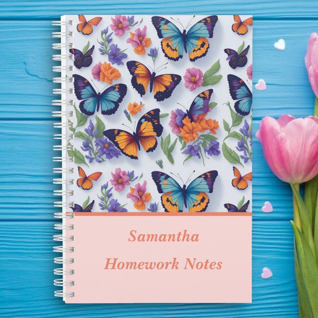 Carnet Beaux Papillons Multicolores École Enfants (Créateur téléchargé)