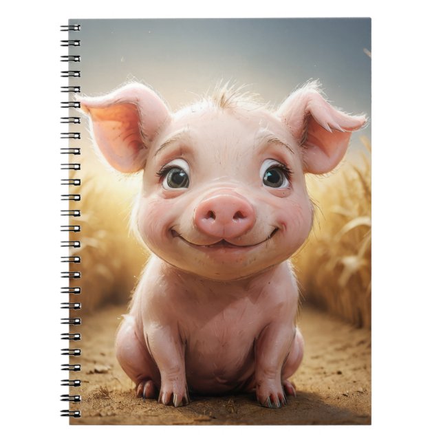 Carnet Bébé animal de ferme : Le petit cochon (Devant)