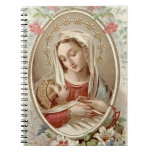 Carnet Bébé béni Jésus de Vierge Marie floral