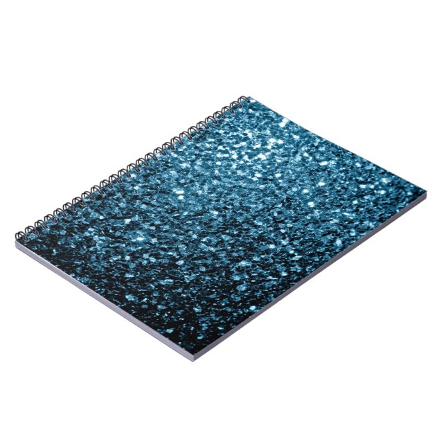Carnet Bébé bleu clair faux parties scintillant scintille (Côté gauche)